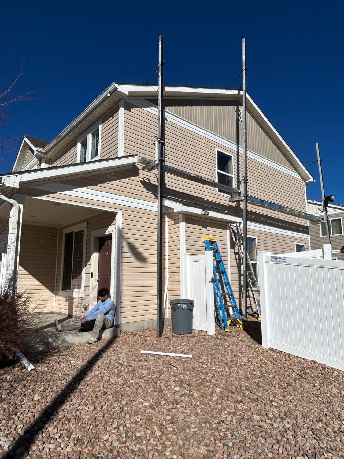 Siding Replacement — In Progress with Scaffolding